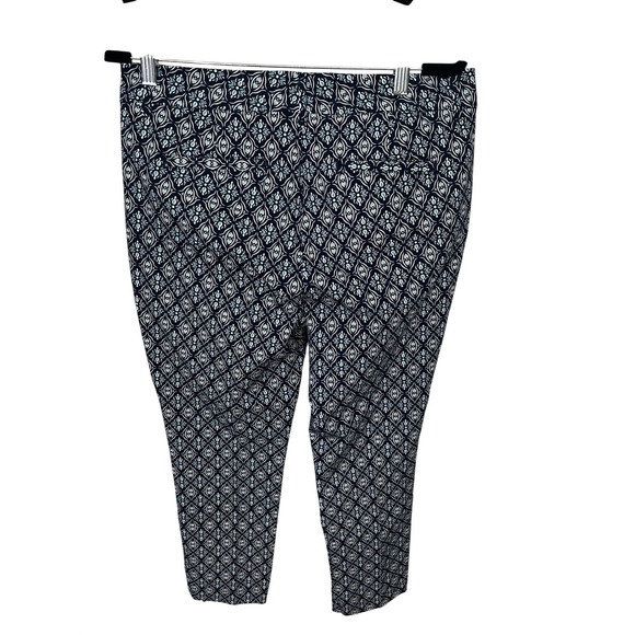 St John's Bay Navy Blue Patterned Pants Button Zip Women's Size 12P - Picture 2 of 9